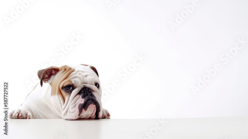  animal on the white Background dog bulldog generative ai