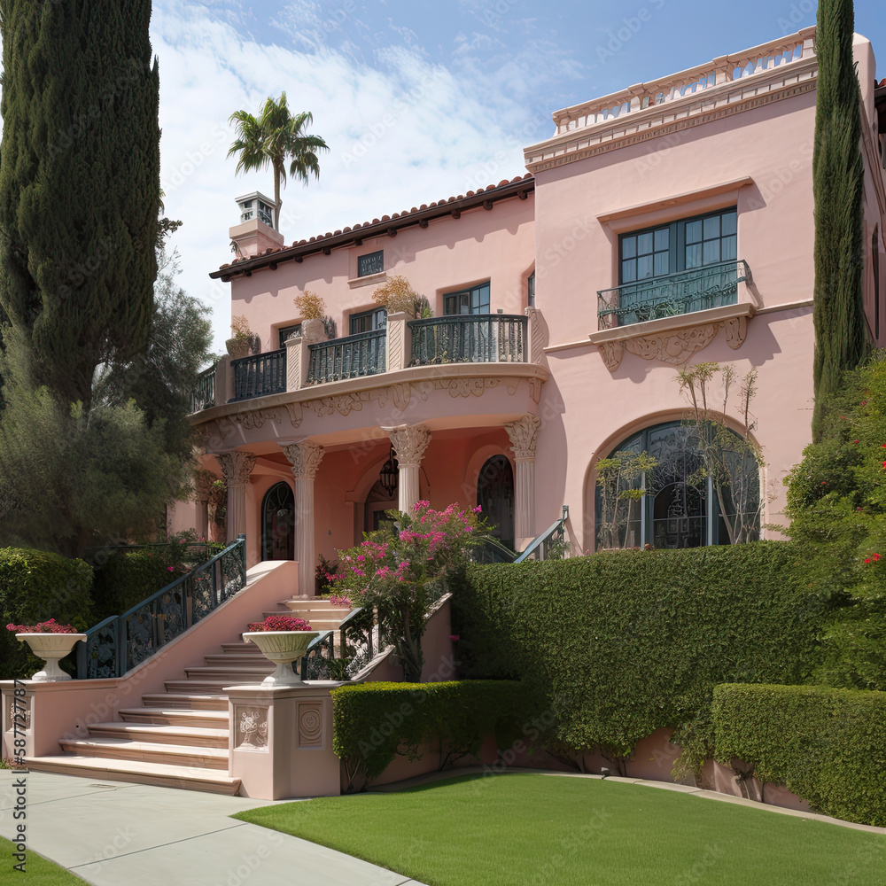 Pink luxury house