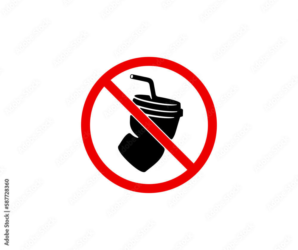 Prohibition sign and symbol, do not litter and don't throw away plastic