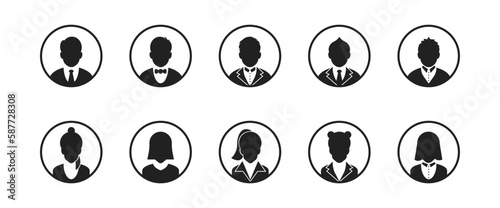 User avatar profile icon set. Business avatar profile picture. Vector EPS 10