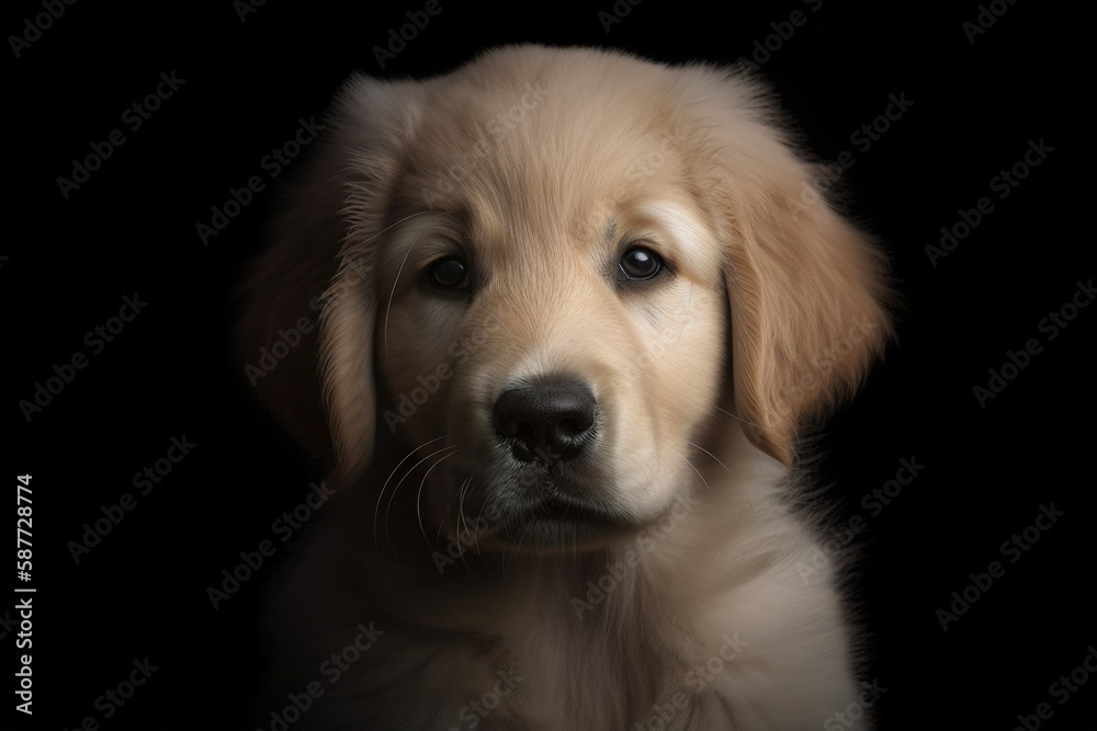 golden retriever puppy portrait generative AI