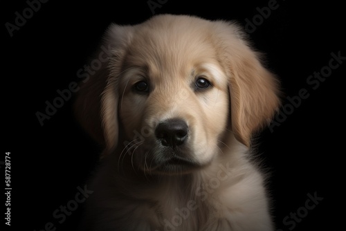 golden retriever puppy portrait generative AI © daniossorio