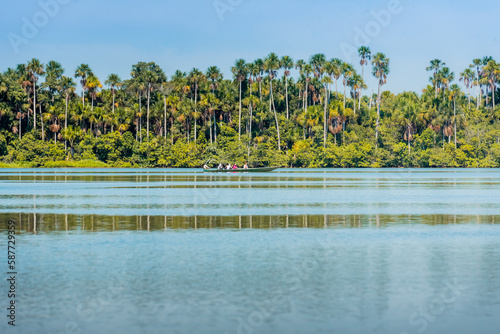 reflections in the sandoval lake of puerto maldonado photo