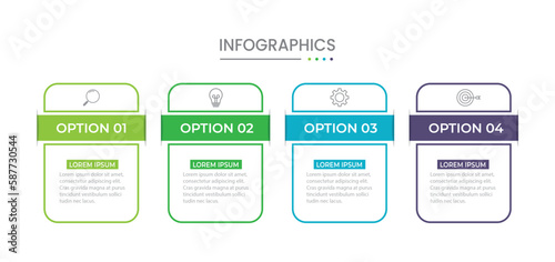 Presentation business infographic template with 4 options