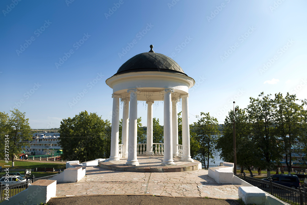 Ostrovsky's gazebo in Kostroma on the Central embankment of the Volga River. Russia Ostrovsky's gazebo in Kostroma on the Central embankment of the Volga River. Russia