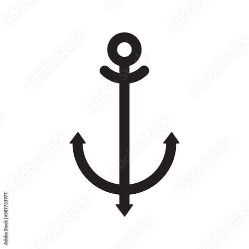 Ship anchor vector icon. Marine anchor flat sign design. Isolated anchor symbol pictogram. UX UI icon