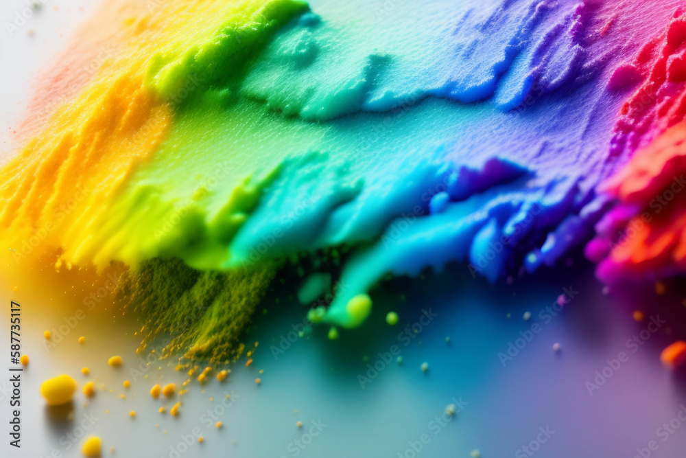 Colorful rainbow color powder splash background