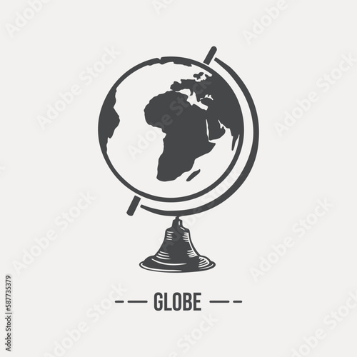 Sketch globe drawn on a light background vector