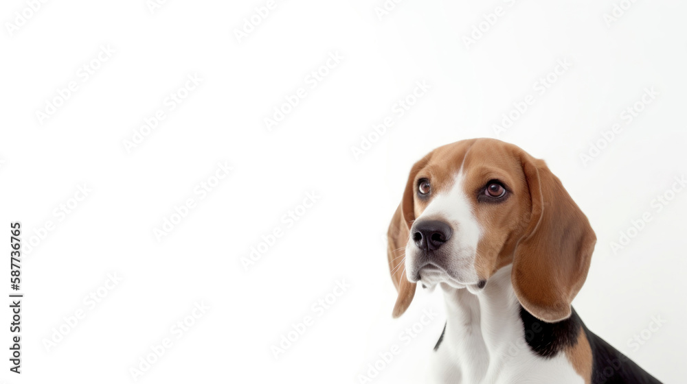  animal on the white Background dog beagle generative ai