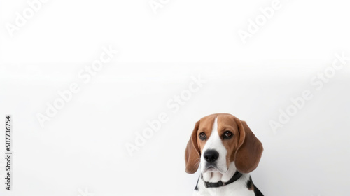  animal on the white Background dog beagle generative ai