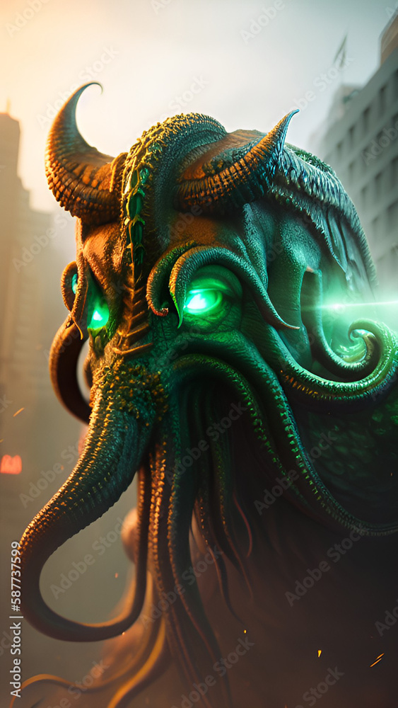 Obraz premium Lovecraft Art and Illustration - Created with Dream by Wombo Generative Ai