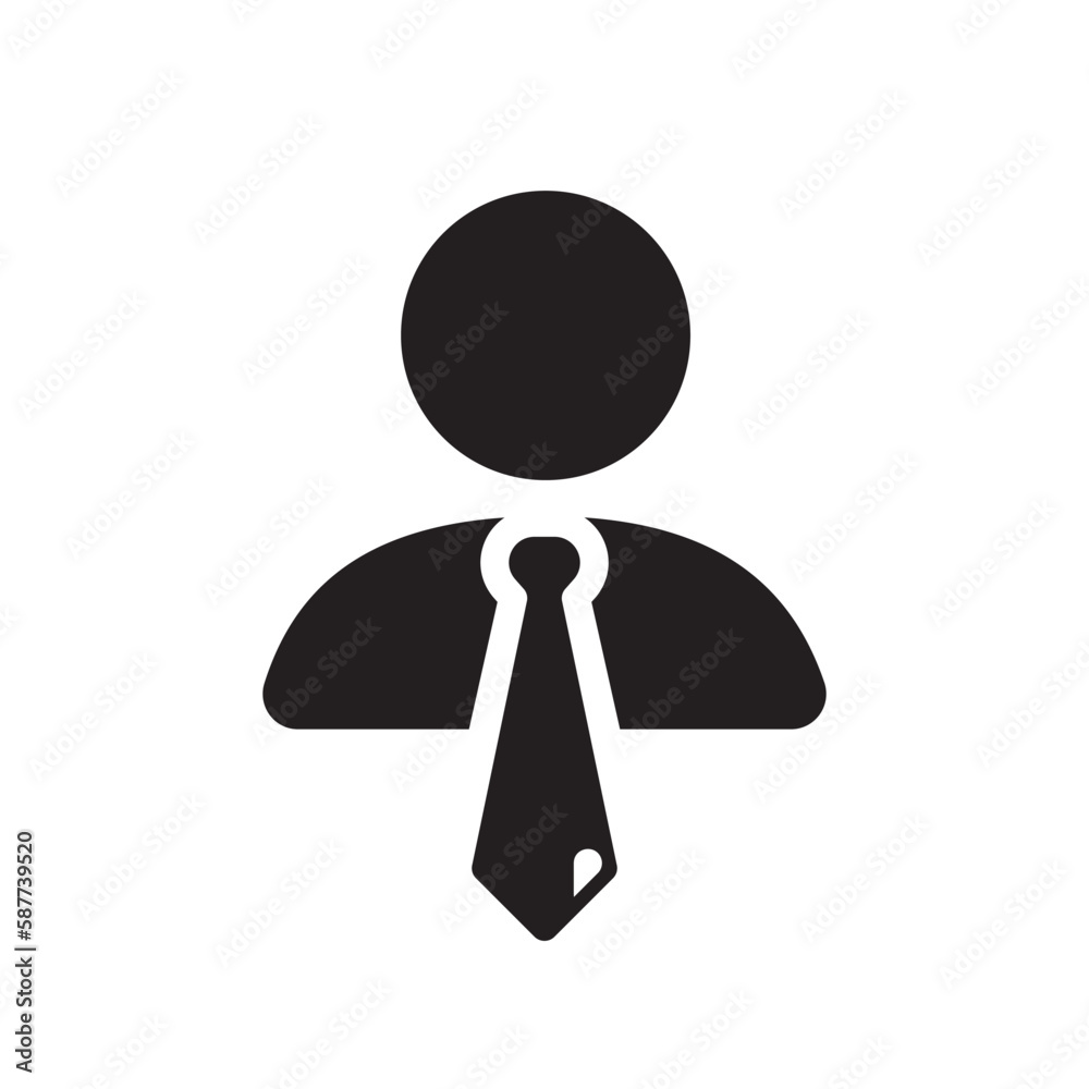 Businessman vector icon. Gentleman flat sign design. Boss icon pictogram. Manager flat symbol. Man in suit with tie icon. UX UI icon Businessman vector icon. Gentleman flat sign design. Boss icon pictogram. Manager flat symbol. Man in suit with tie icon. UX UI icon