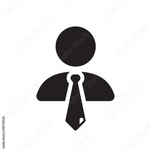Businessman vector icon. Gentleman flat sign design. Boss icon pictogram. Manager flat symbol. Man in suit with tie icon. UX UI icon