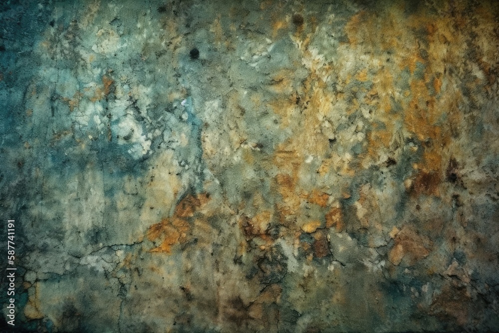 weathered and paint-peeled metal surface. Generative AI