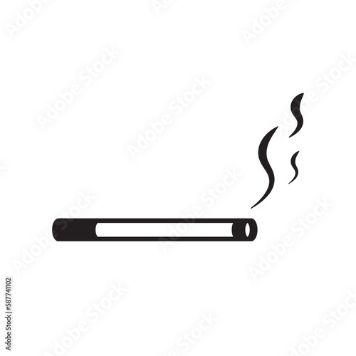 Cigarette vector icon. Cigarette smoke flat sign design. Tobacco symbol pictogram. Isolated vector of cigarette flat sign. UX UI icon