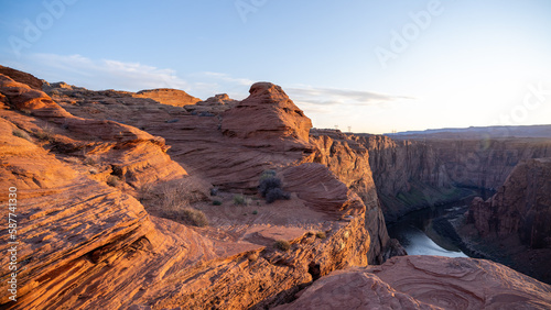 Sunset at the Glen Canyon Dam Overlook in Page, Arizona. © Red Lemon