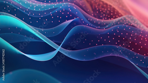 Modern abstract wavy background. Based on Generative AI
