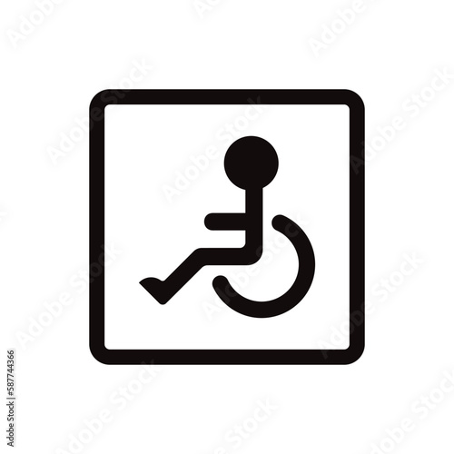 Disabled vector icon. Handicapped flat sign design. Disabled symbol pictogram. UX UI icon