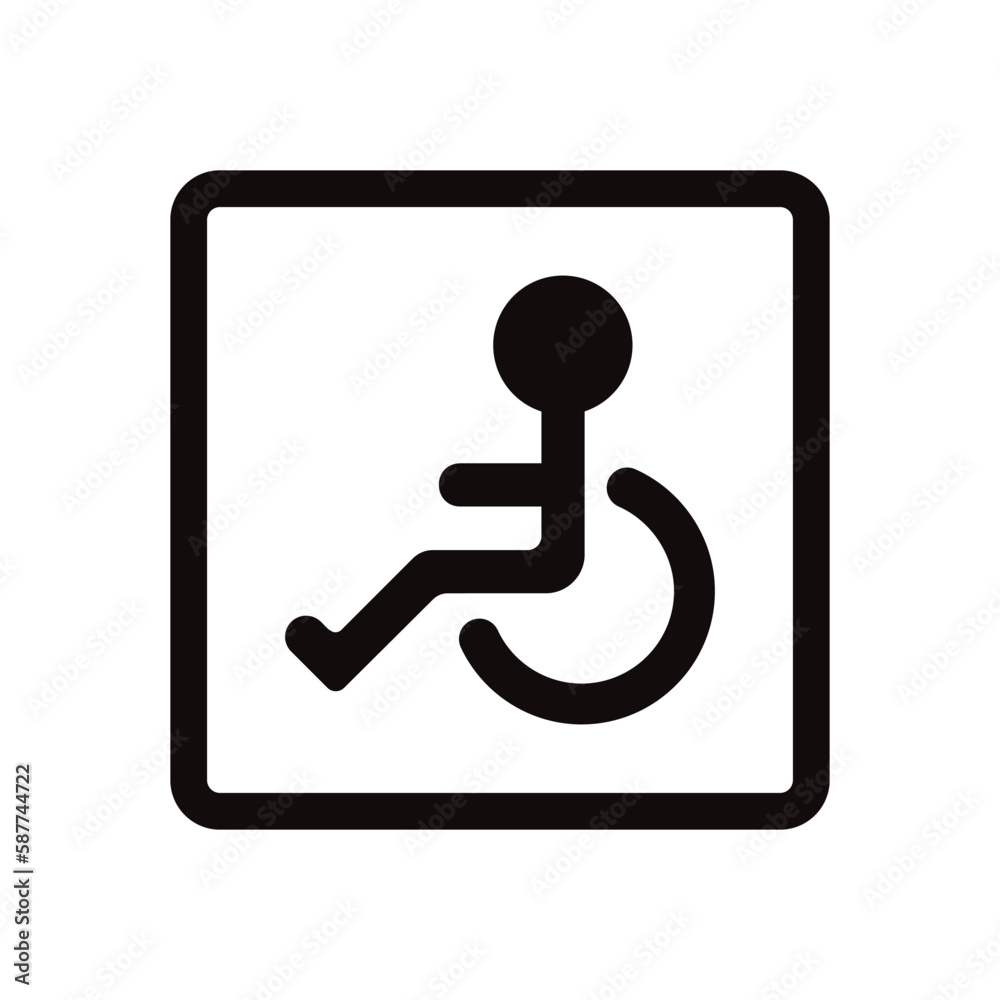 Disabled vector icon. Handicapped flat sign design. Disabled symbol pictogram. UX UI icon Disabled vector icon. Handicapped flat sign design. Disabled symbol pictogram. UX UI icon