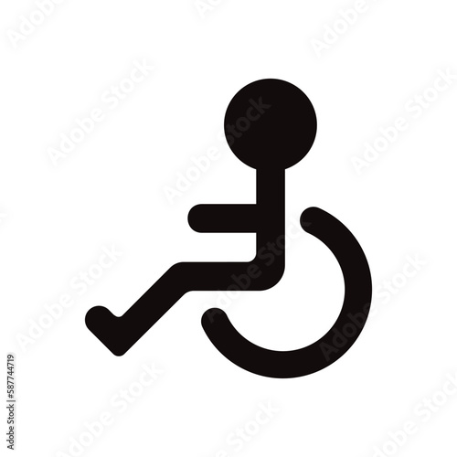 Disabled vector icon. Handicapped flat sign design. Disabled symbol pictogram. UX UI icon