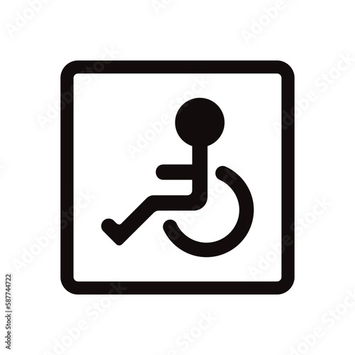 Disabled vector icon. Handicapped flat sign design. Disabled symbol pictogram. UX UI icon