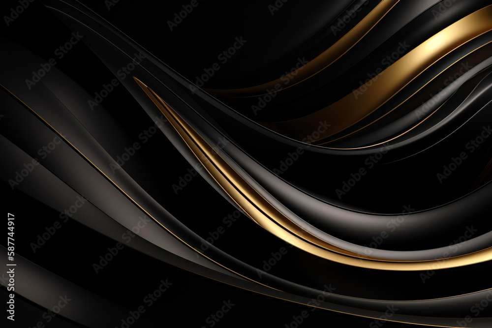 3D abstract wallpaper. Three-dimensional dark golden and black background. Black and gold background. generative ai. golden wallpaper 3D abstract wallpaper. Three-dimensional dark golden and black background. Black and gold background. generative ai. golden wallpaper