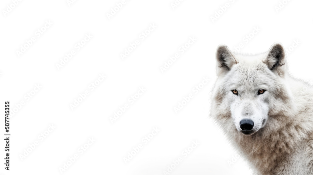 Obraz premium animal on the white Background a Wolf generative ai