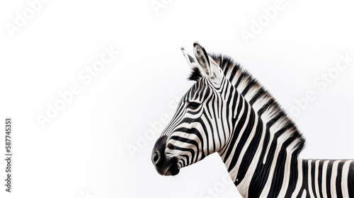  animal on the white Background a Zebra generative ai