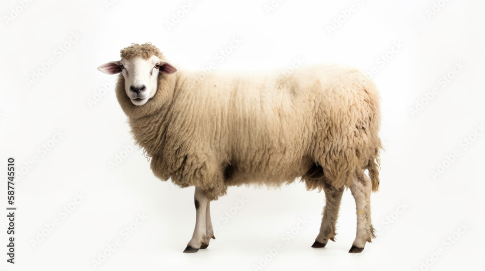 animal on the white Background a sheep generative ai animal on the white Background a sheep generative ai