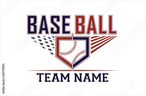 Baseball team design isolated on white background. School spirit shirts sport fan emblem. For print or cut (Cricut, Silhouette). 
 