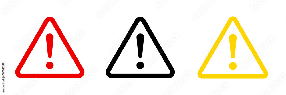 Warning, attention, caution sign set Warning, attention, caution sign set