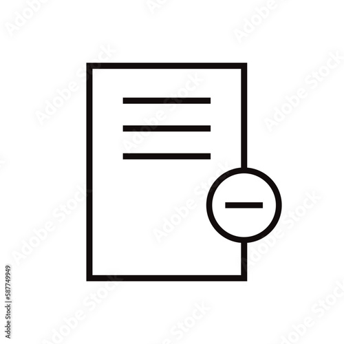 Document and files vector icon. Add file. Delete file icon. Office files and documents icon. Illustration of isolated document symbol pictogram. UX UI icon