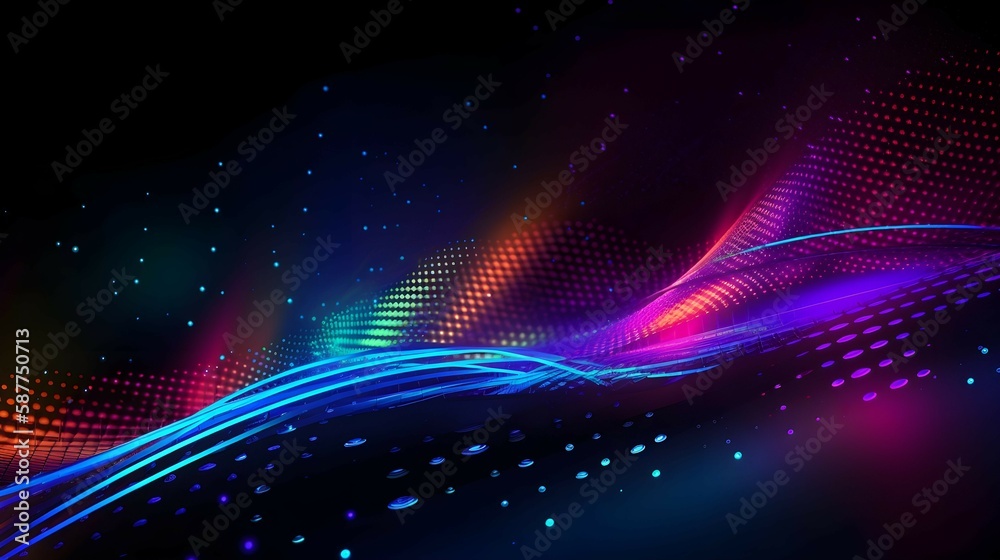Abstract Background of Colorful Neon Lines Abstract Background of Colorful Neon Lines