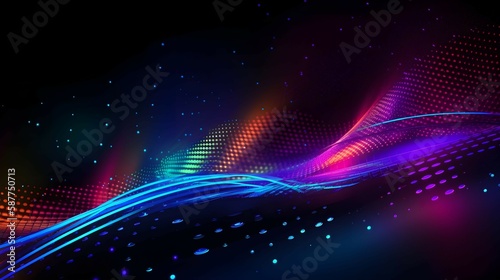 Abstract Background of Colorful Neon Lines