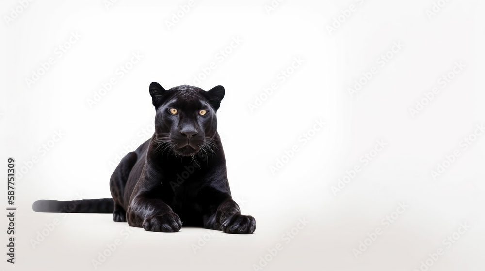 animal on the white Background a panther generative ai