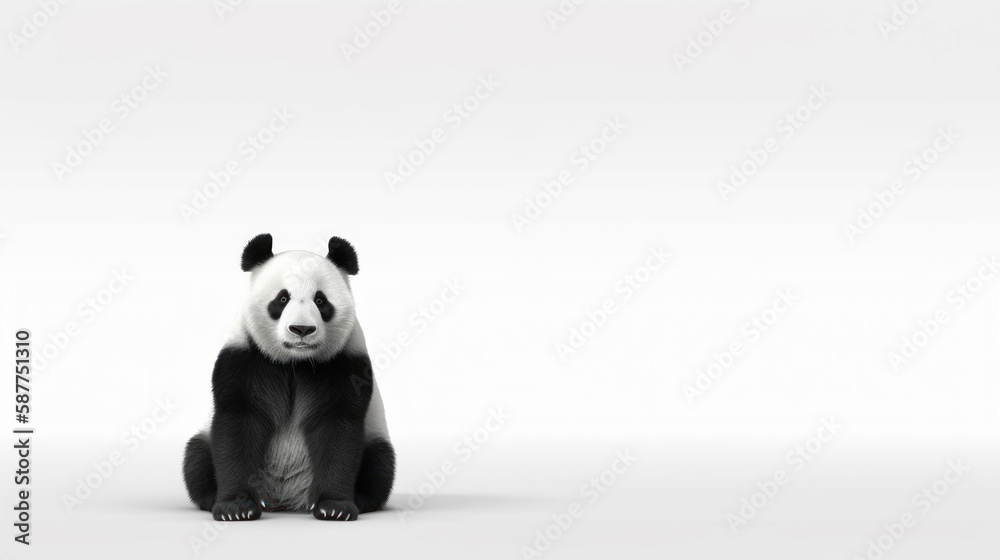  animal on the white Background a Panda generative ai