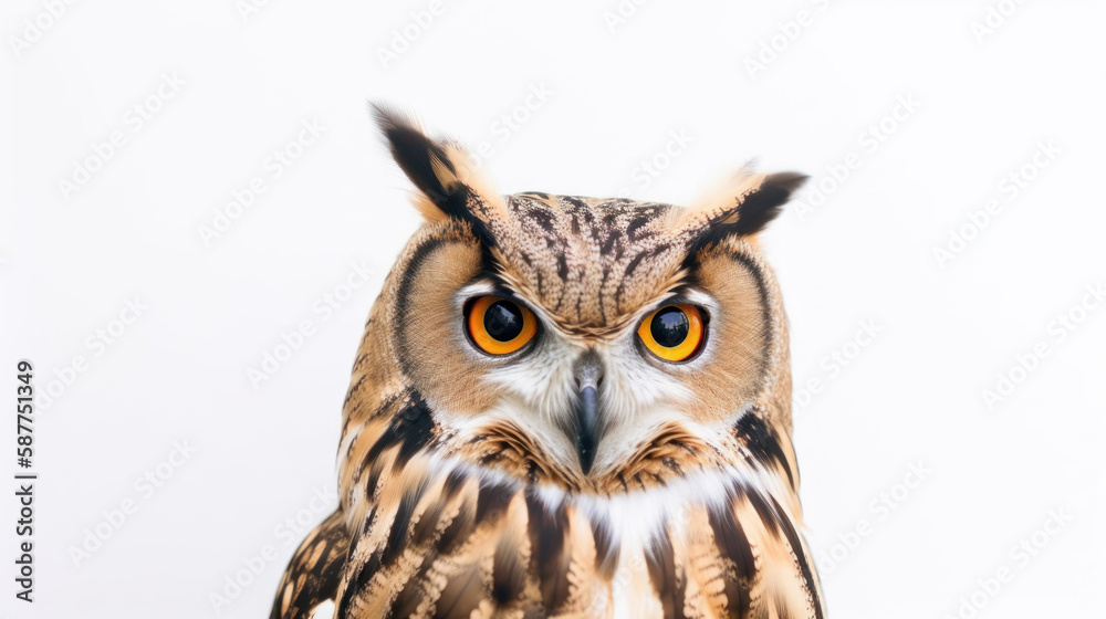 animal on the white Background a Owl generative ai animal on the white Background a Owl generative ai