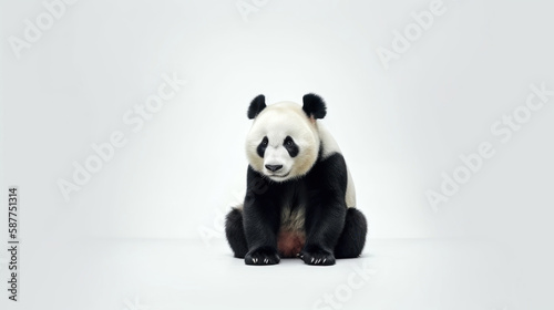  animal on the white Background a Panda generative ai © Sergey