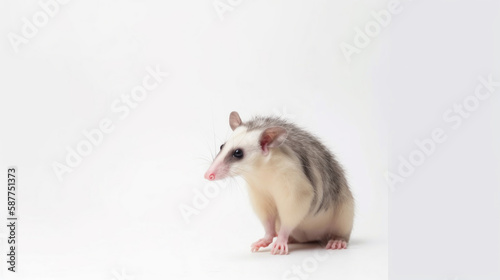 animal on the white Background a Opossum generative ai