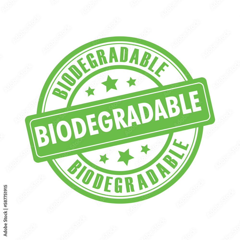 biodegradable label sticker badge vector, biodegradable stamp