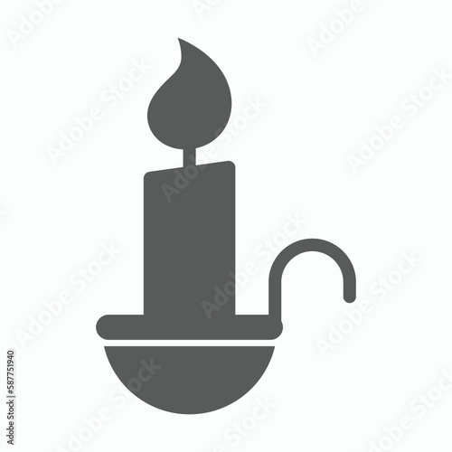 candle icon, beeswax candle vector