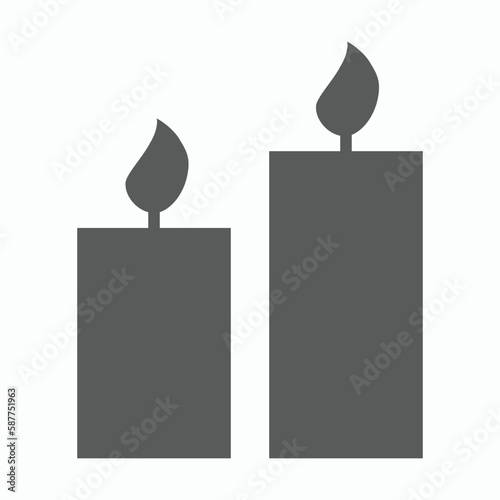 candle icon, beeswax candle vector