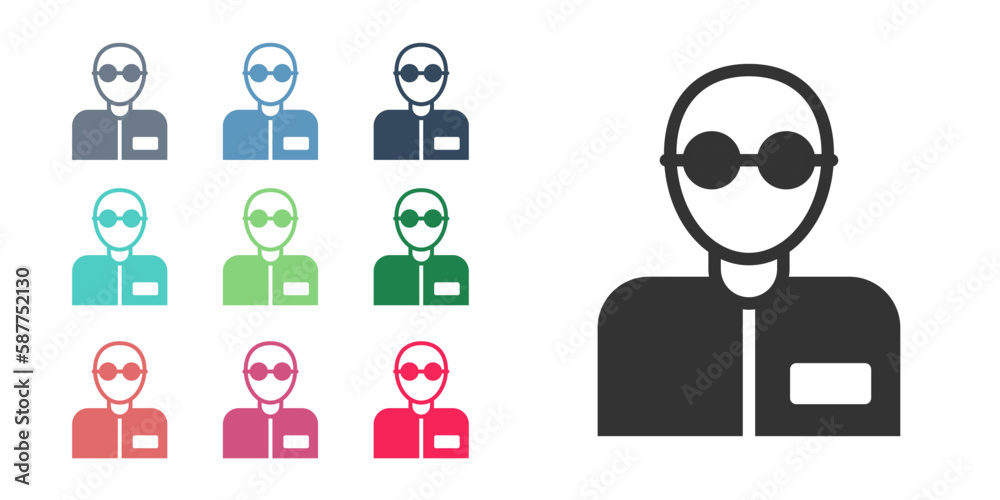 Black Teacher icon isolated on white background. Set icons colorful. Vector Black Teacher icon isolated on white background. Set icons colorful. Vector