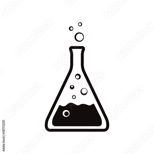 Chemical flask vector icon. Toxic laboratory flask flat sign design. Glass flask symnol pictogram. UX UI icon