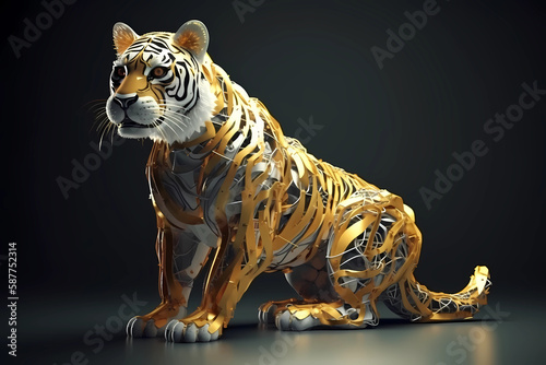 Modern Abstract Tiger Concept Design. Epic Tiger Background. © DanDesign