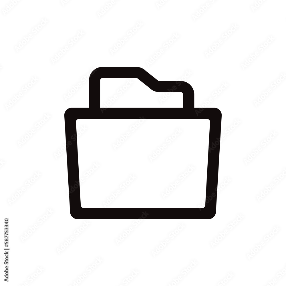 Folder vector icon. Linear folder flat sign design. Folder symbol pictogram. UX UI icon Folder vector icon. Linear folder flat sign design. Folder symbol pictogram. UX UI icon