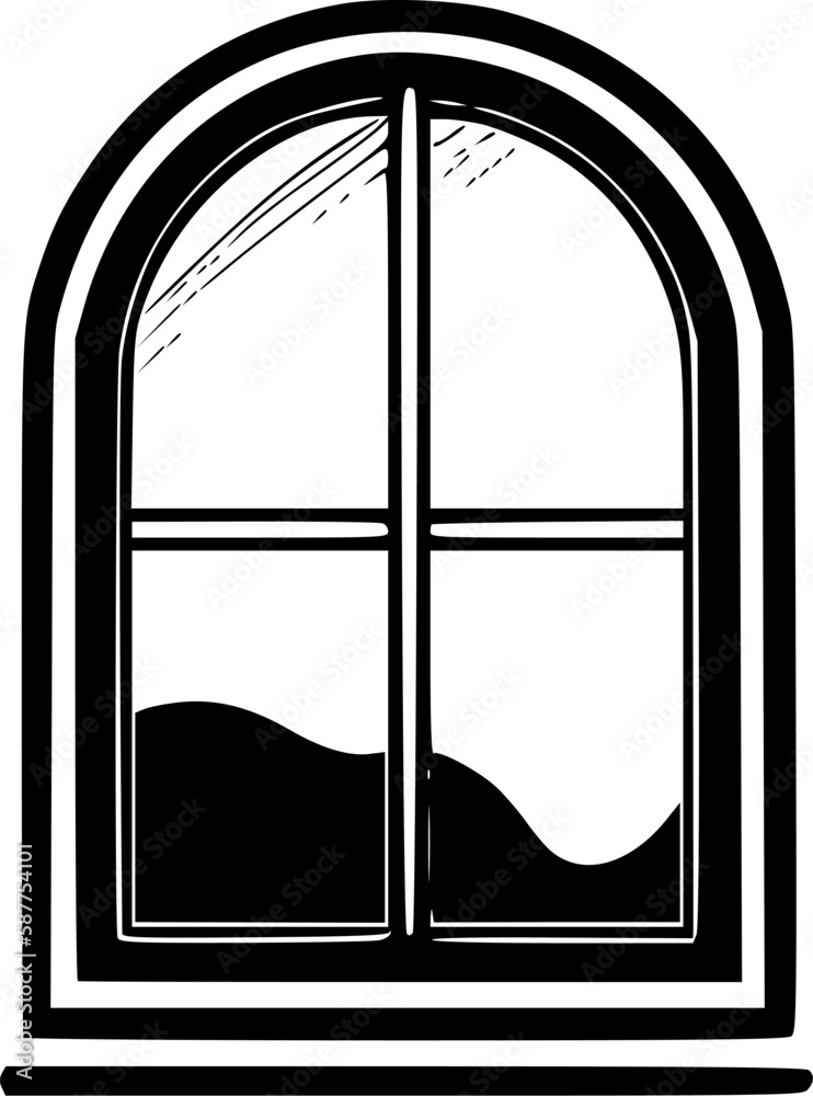 Window | Black and White Vector illustration Window | Black and White Vector illustration