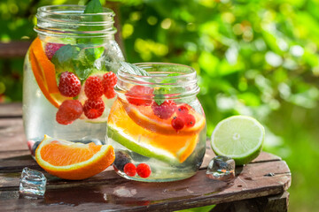Fresh and sweet lemonade made of summer fruits.