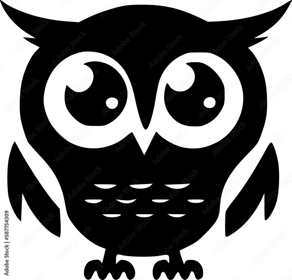 Fototapeta premium Owl | Minimalist and Simple Silhouette - Vector illustration