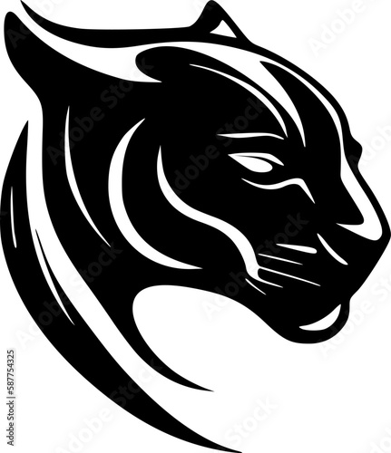 Panther - Black and White Isolated Icon - Vector illustration